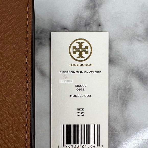 Tory Burch Emerson Large Double Zip Tote & Emerson Slim Wallet In Moose Brown - Picture 16 of 16